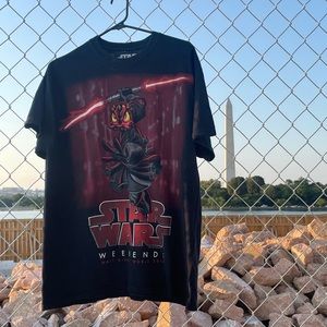 Vintage STAR WARS WEEKENDS DISNEY 2012 DARTH MAUL DONALD DUCK MENS Size L